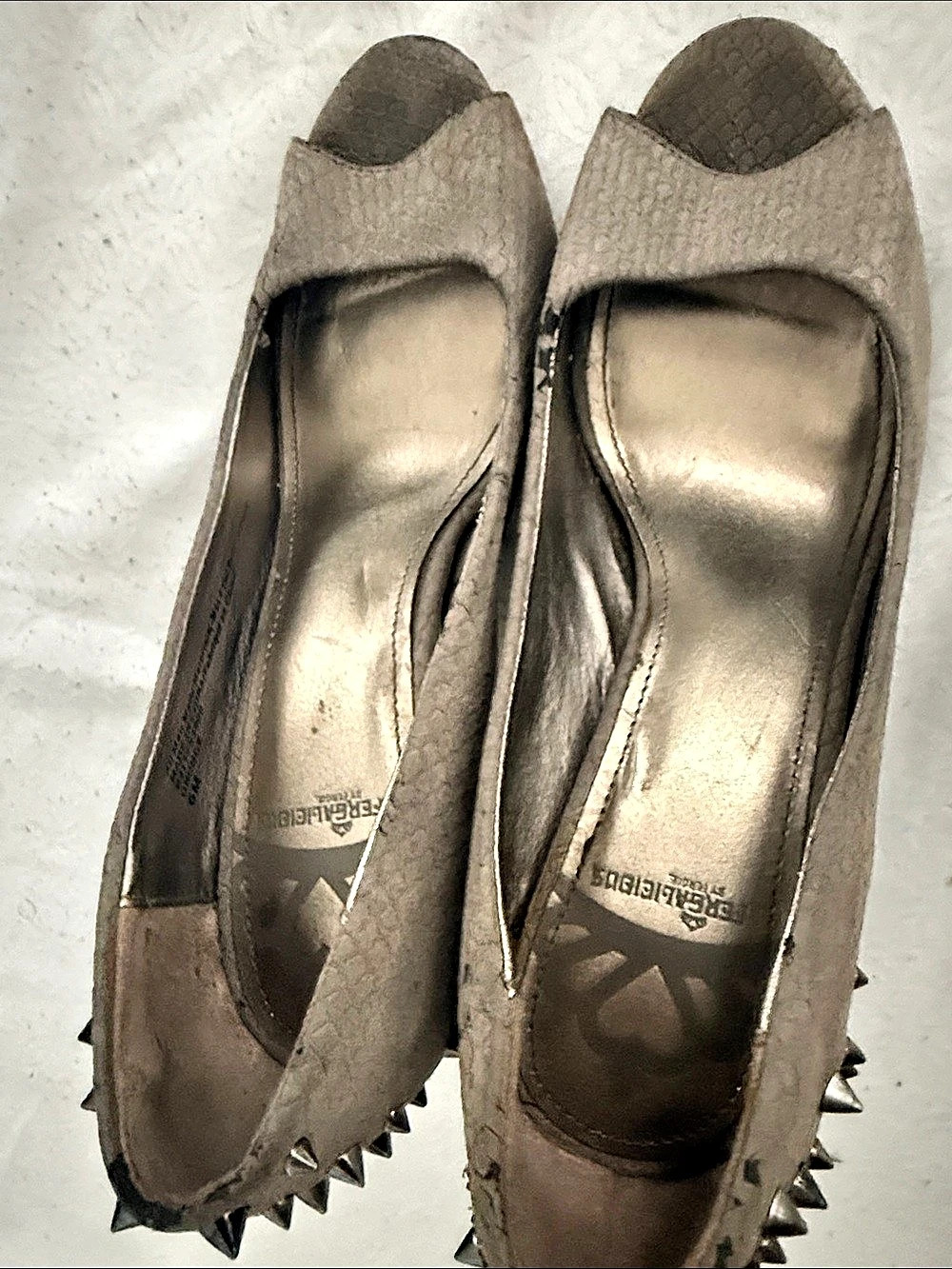 Fergalicious Studded Wedge Heels in Brown